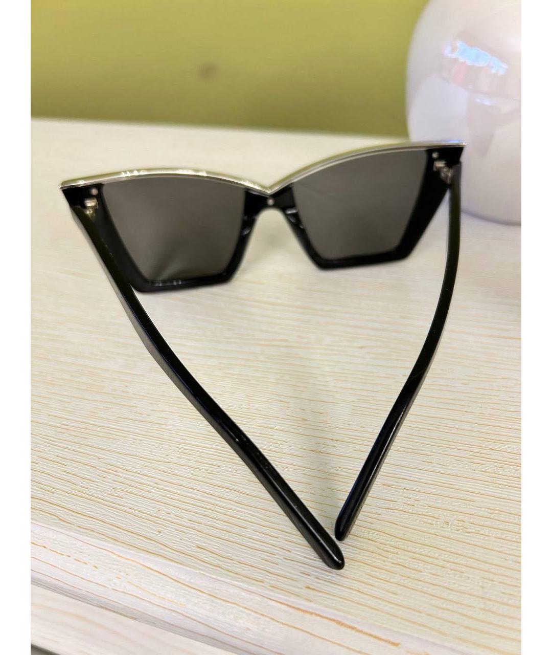 SAINT LAURENT Черные пластиковые солнцезащитные очки, фото 4