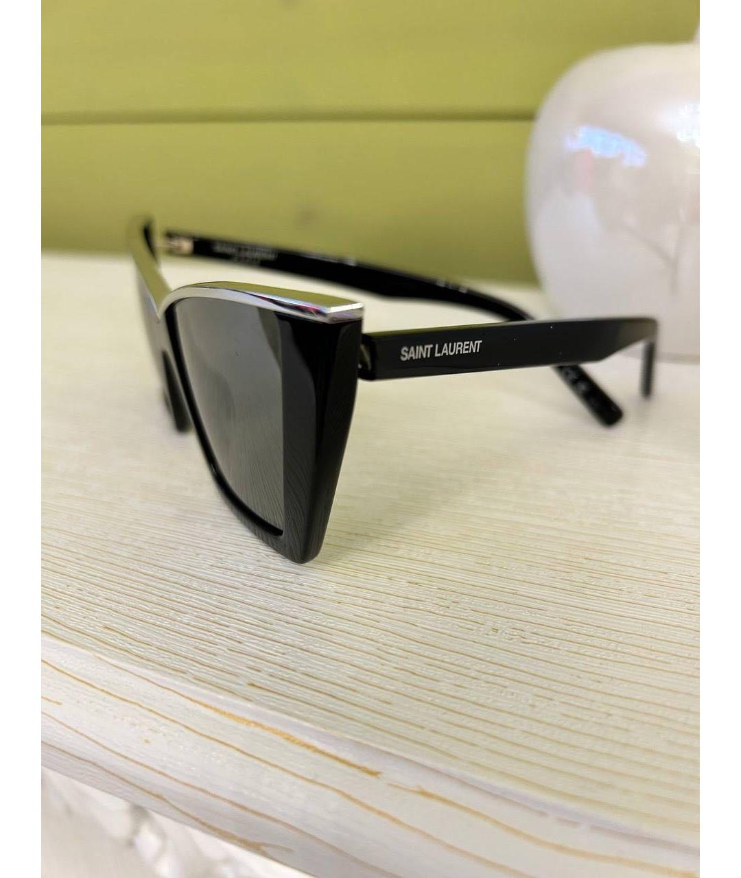SAINT LAURENT Черные пластиковые солнцезащитные очки, фото 3