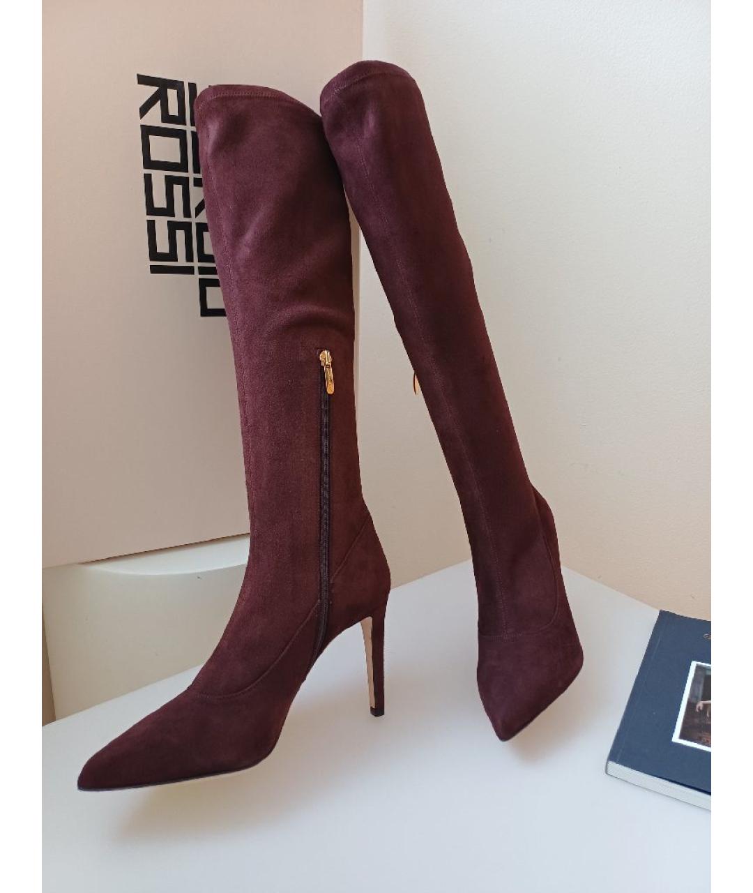 SERGIO ROSSI Коричневые замшевые сапоги, фото 2