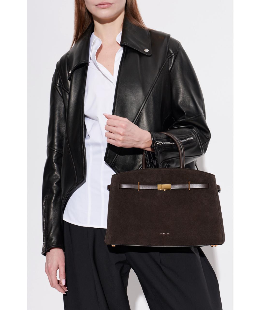 DEMELLIER Коричневая замшевая сумка тоут, фото 5