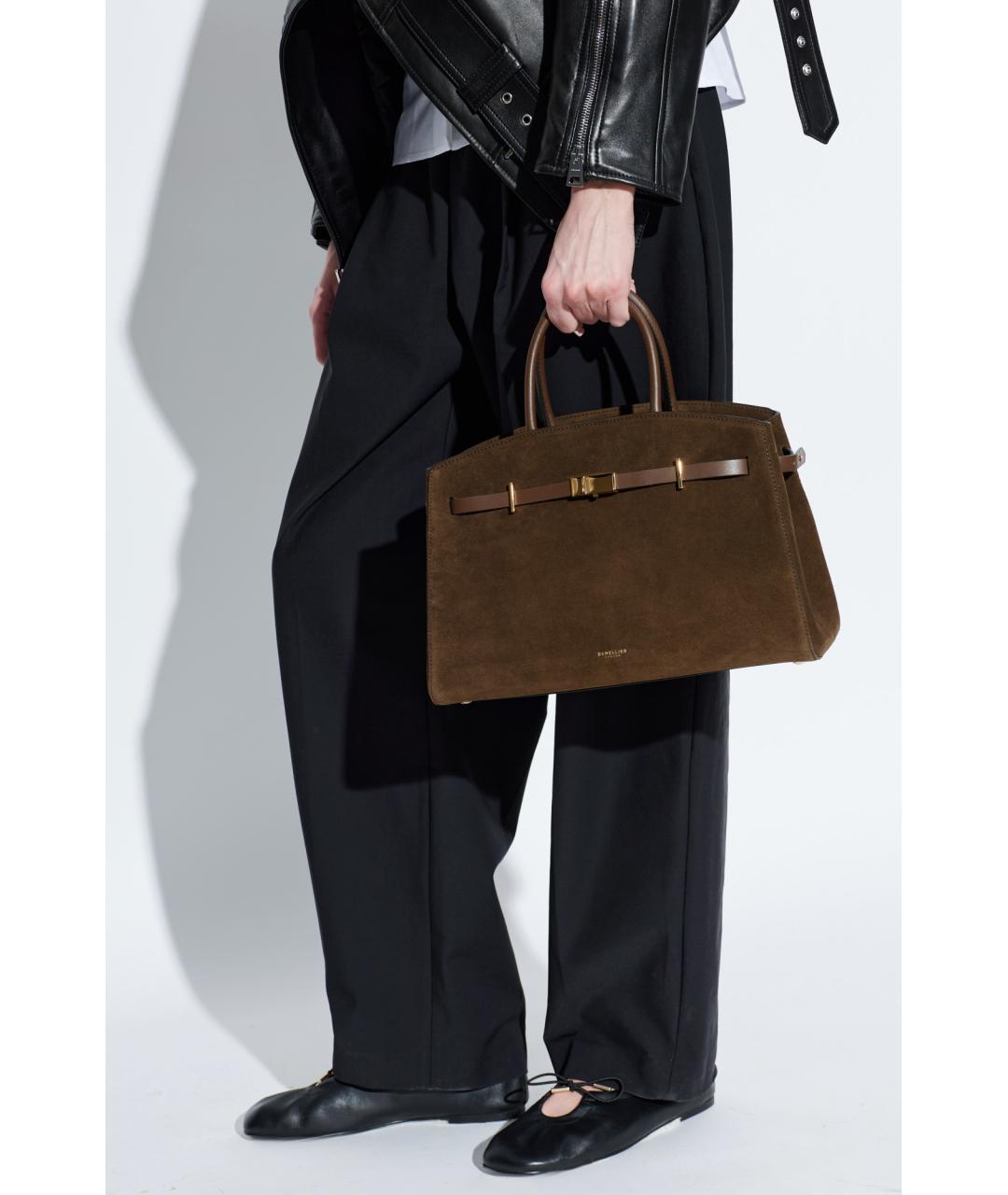 DEMELLIER Коричневая замшевая сумка тоут, фото 4