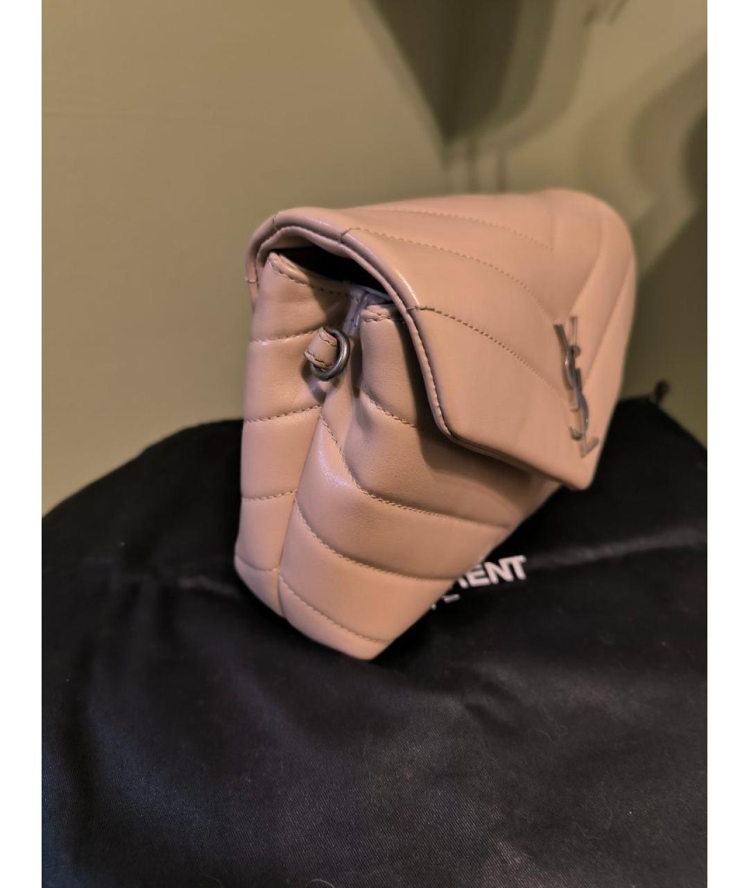 SAINT LAURENT Розовая кожаная сумка через плечо, фото 2