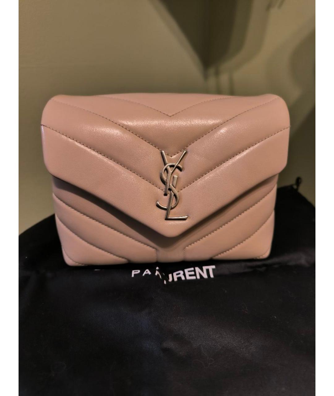 SAINT LAURENT Розовая кожаная сумка через плечо, фото 5