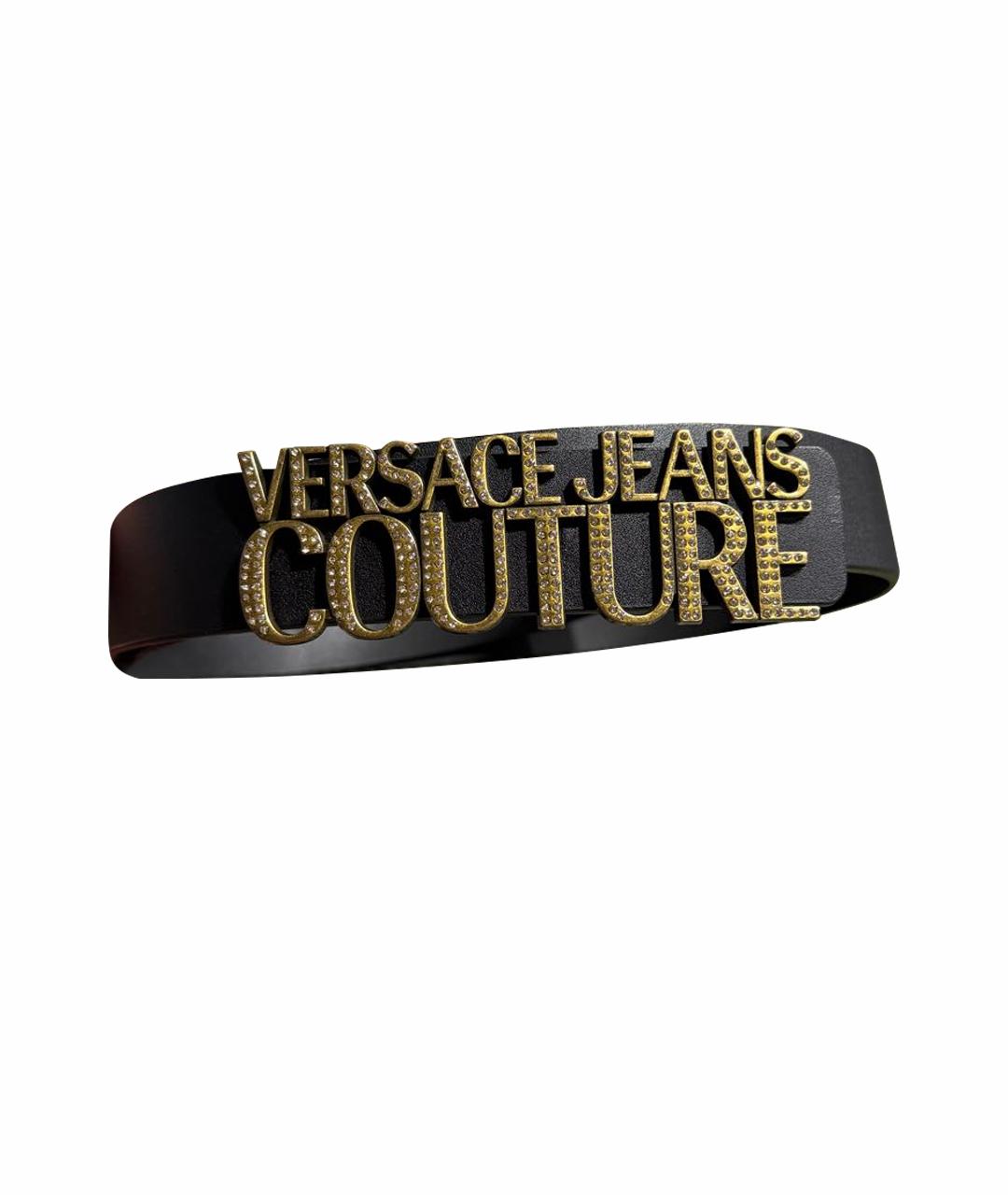 VERSACE JEANS COUTURE Черный кожаный ремень, фото 1