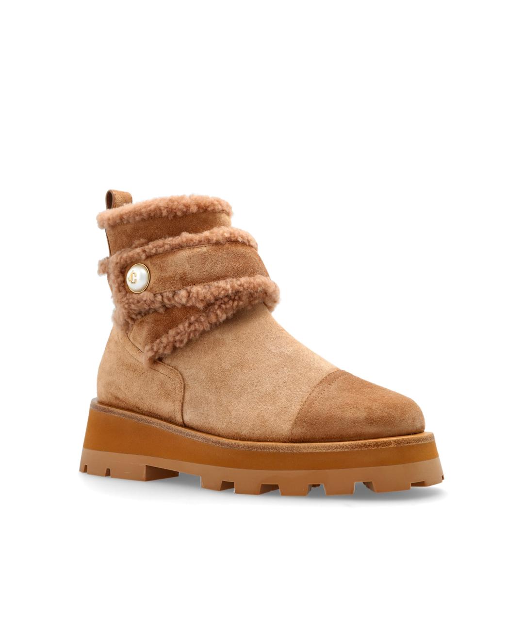 JIMMY CHOO Коричневые замшевые ботинки, фото 4