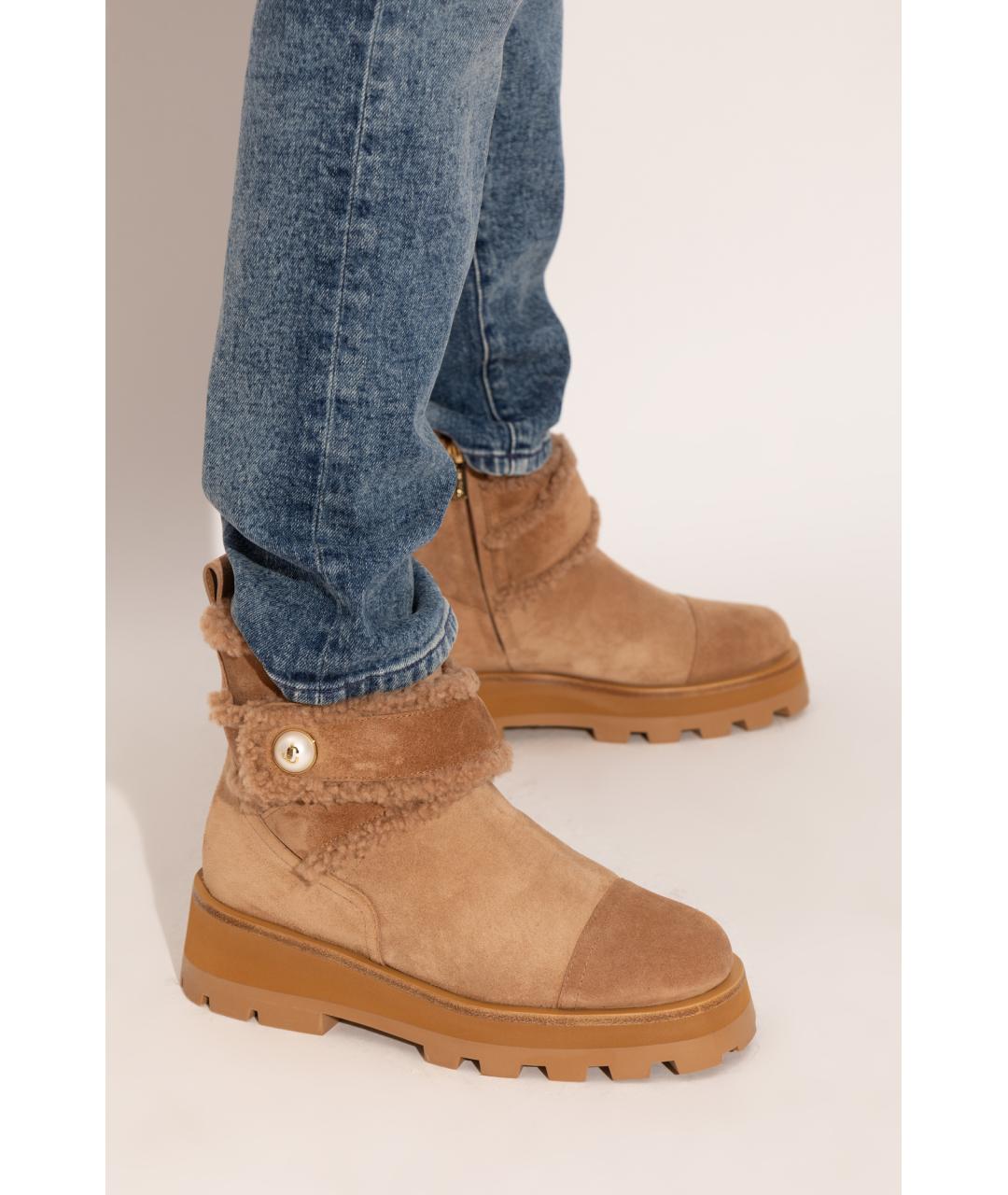 JIMMY CHOO Коричневые замшевые ботинки, фото 3