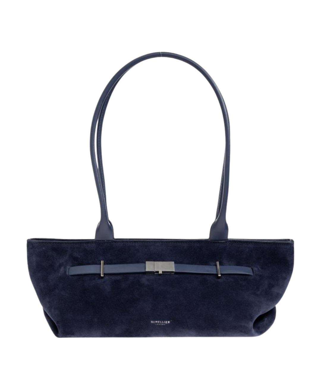 DEMELLIER Темно-синяя замшевая сумка с короткими ручками, фото 1