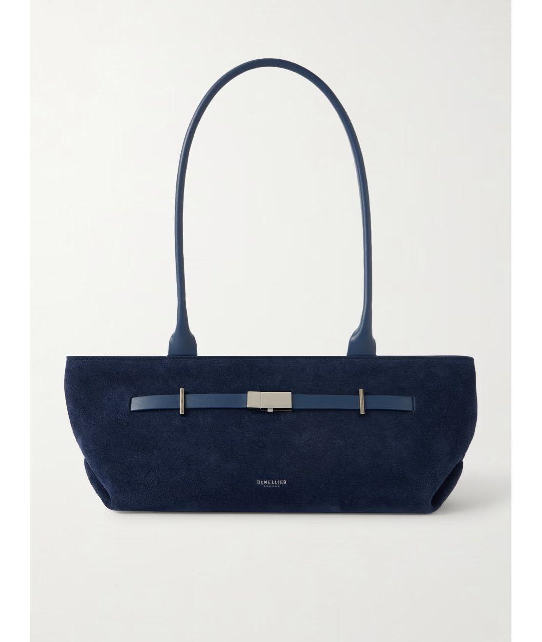 DEMELLIER Темно-синяя замшевая сумка с короткими ручками, фото 5