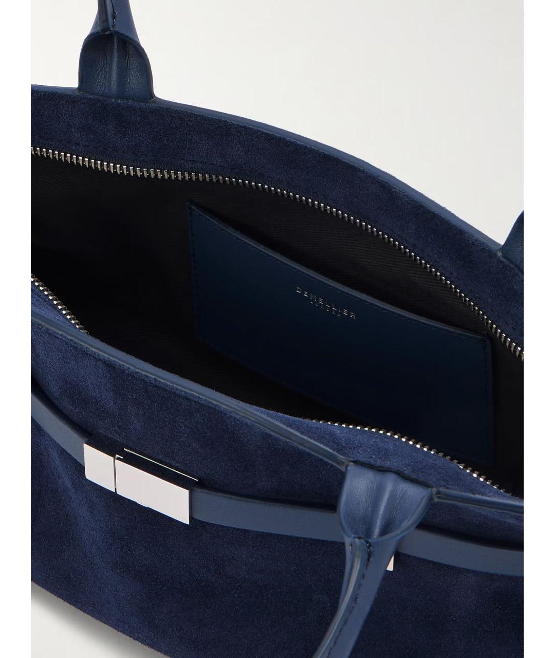 DEMELLIER Темно-синяя замшевая сумка с короткими ручками, фото 7