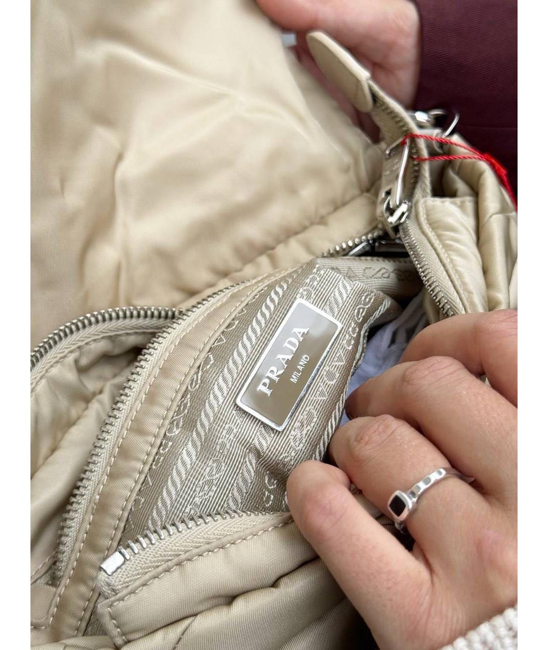PRADA Бежевая сумка через плечо, фото 4