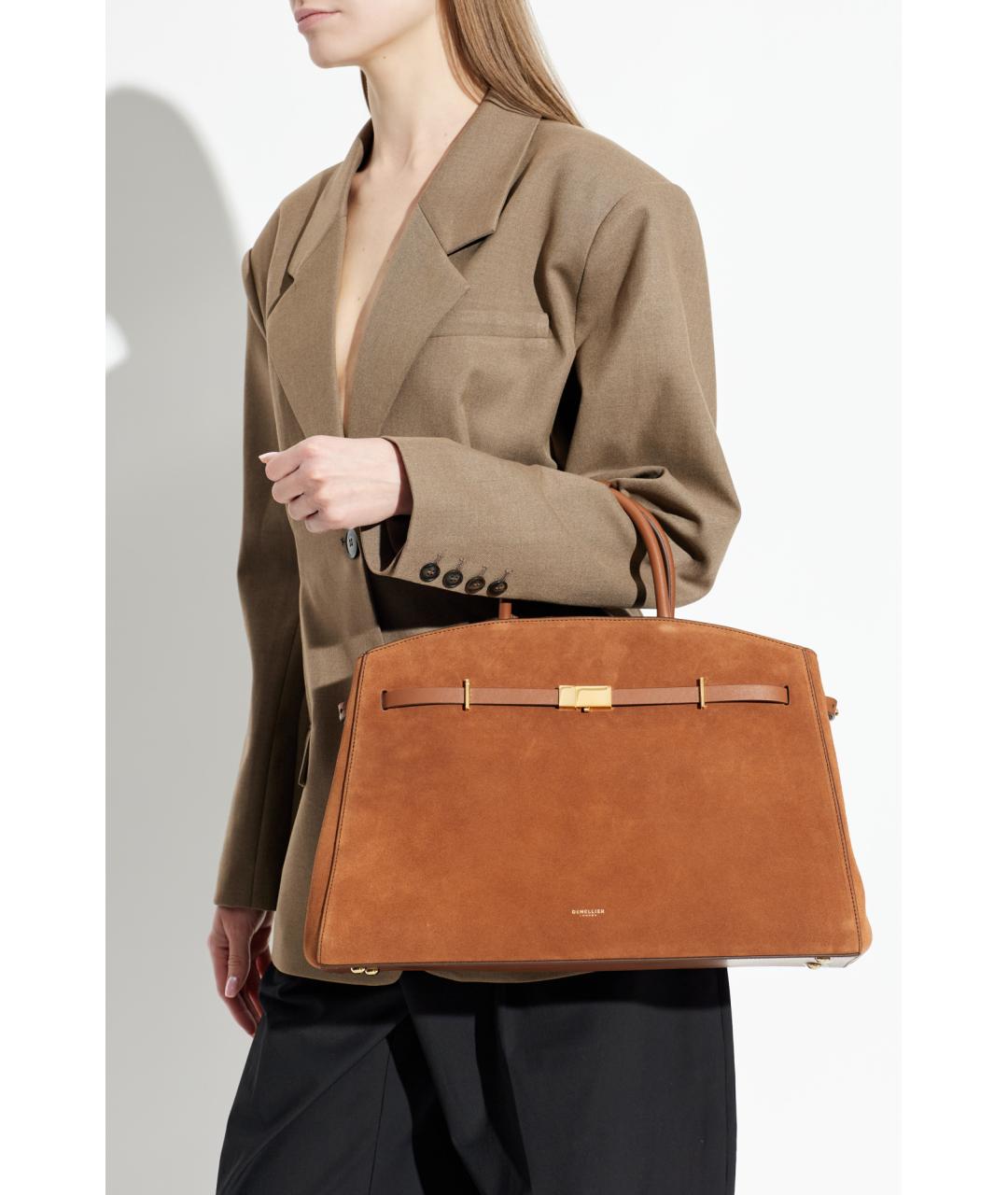 DEMELLIER Коричневая замшевая сумка тоут, фото 4