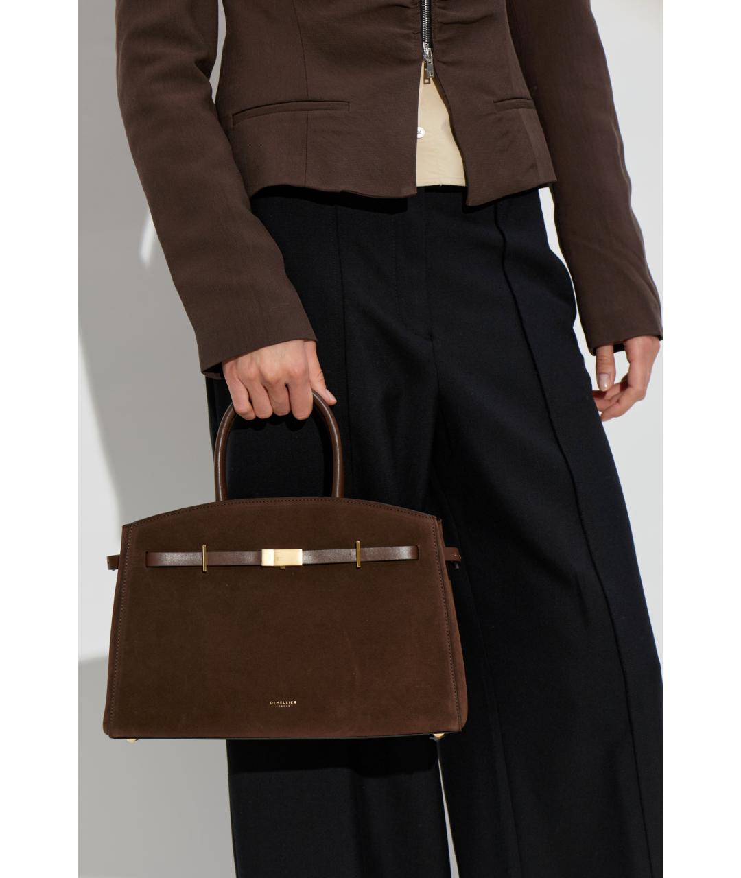 DEMELLIER Коричневая замшевая сумка тоут, фото 4