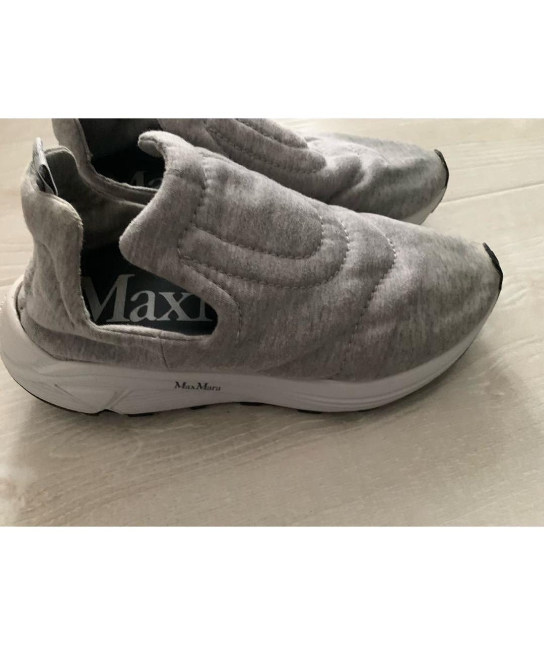 MAX MARA Серые текстильные кроссовки, фото 2
