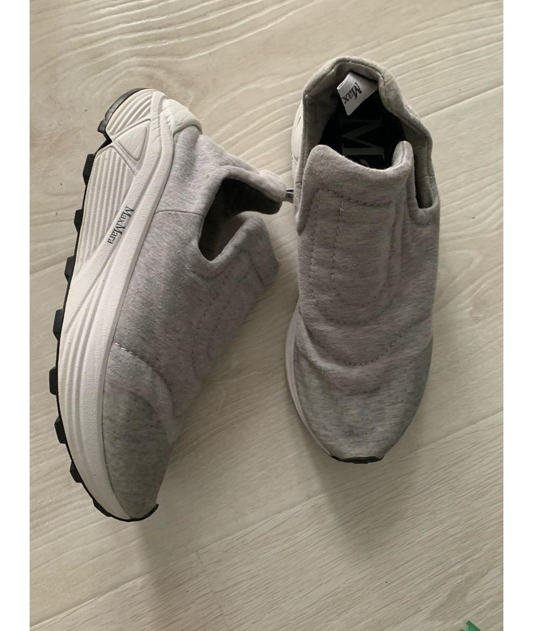 MAX MARA Серые текстильные кроссовки, фото 8