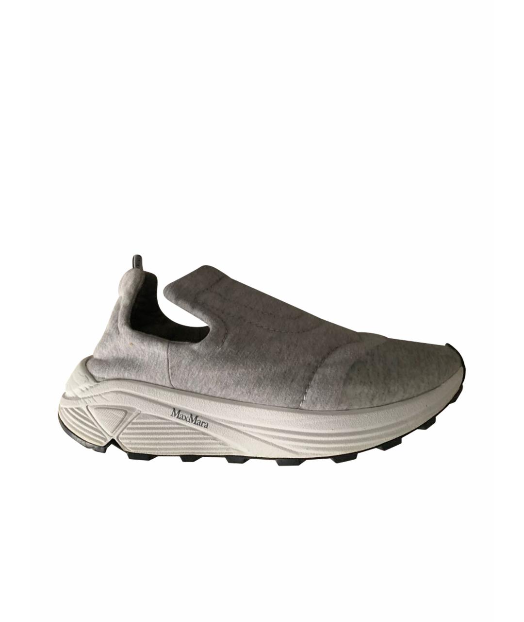 MAX MARA Серые текстильные кроссовки, фото 1