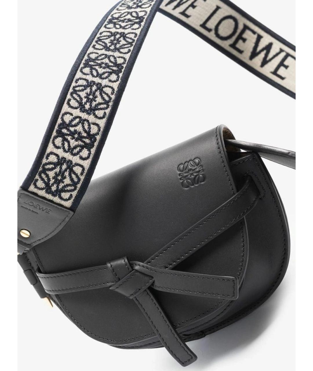 LOEWE Черная кожаная сумка через плечо, фото 4