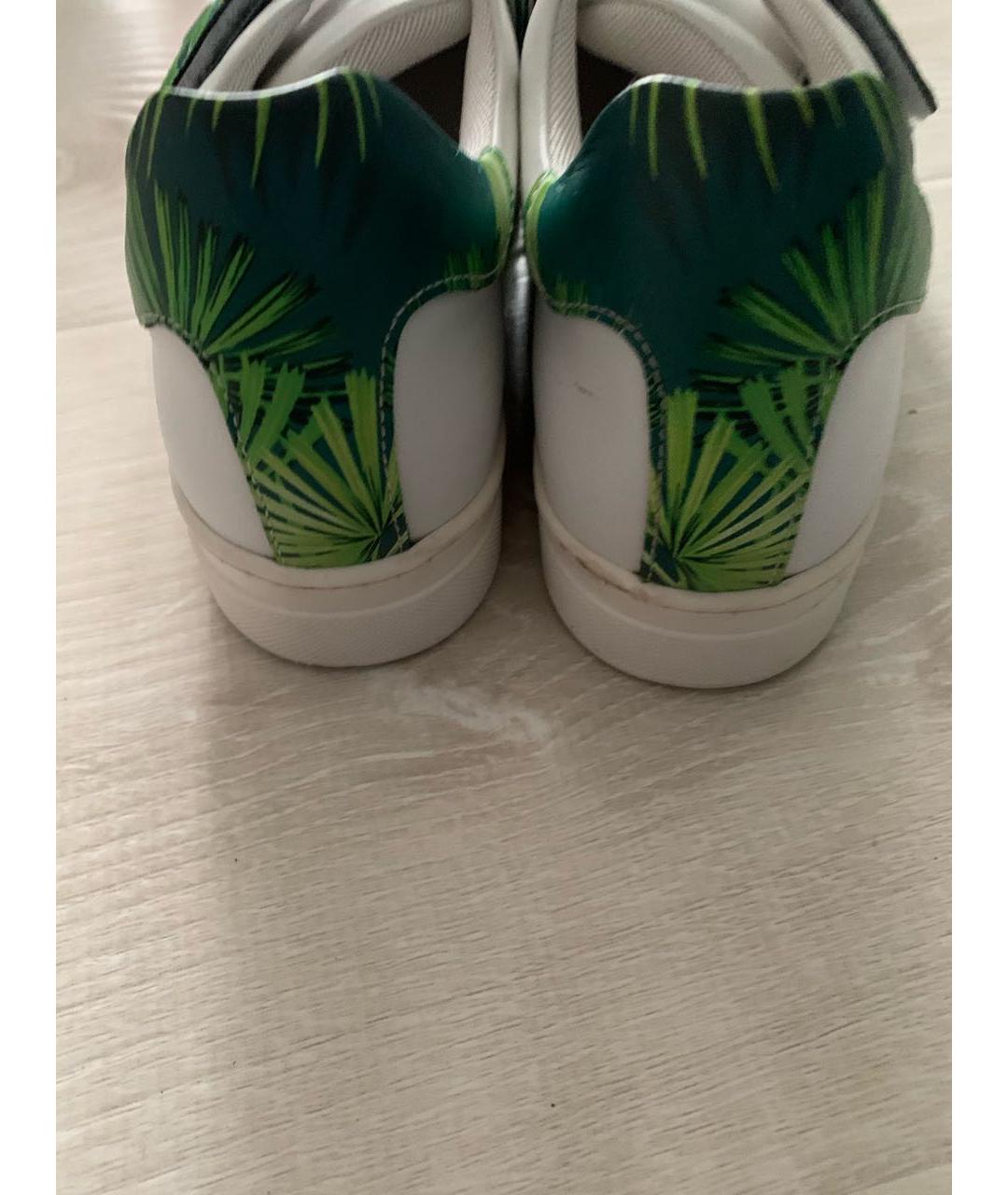 VERSACE Белые кожаные кеды, фото 4