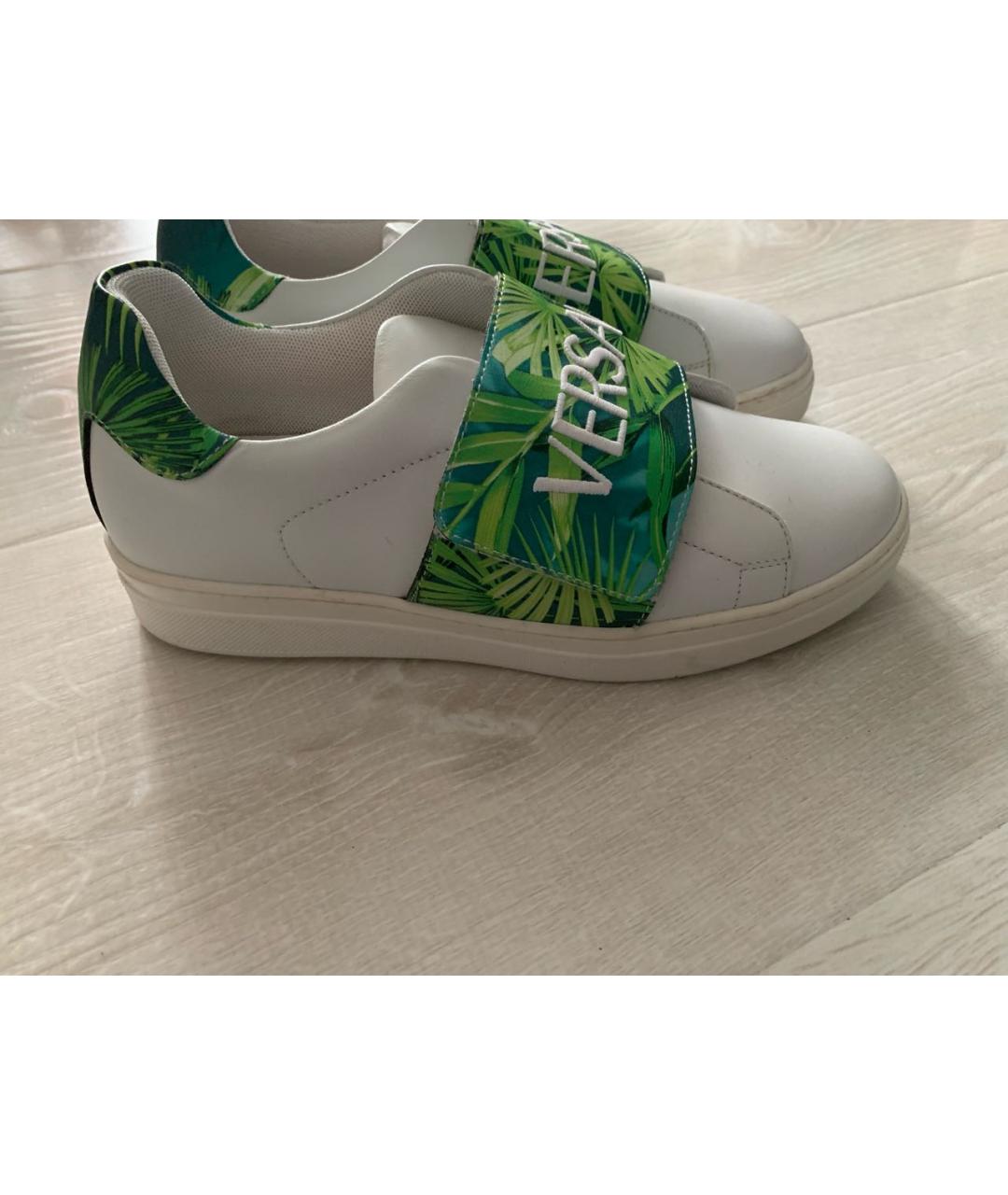 VERSACE Белые кожаные кеды, фото 8