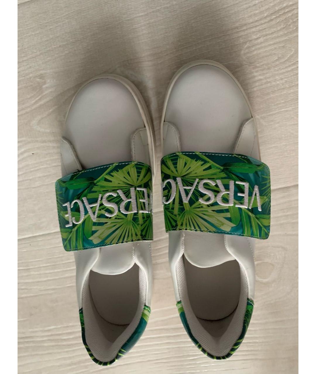 VERSACE Белые кожаные кеды, фото 3