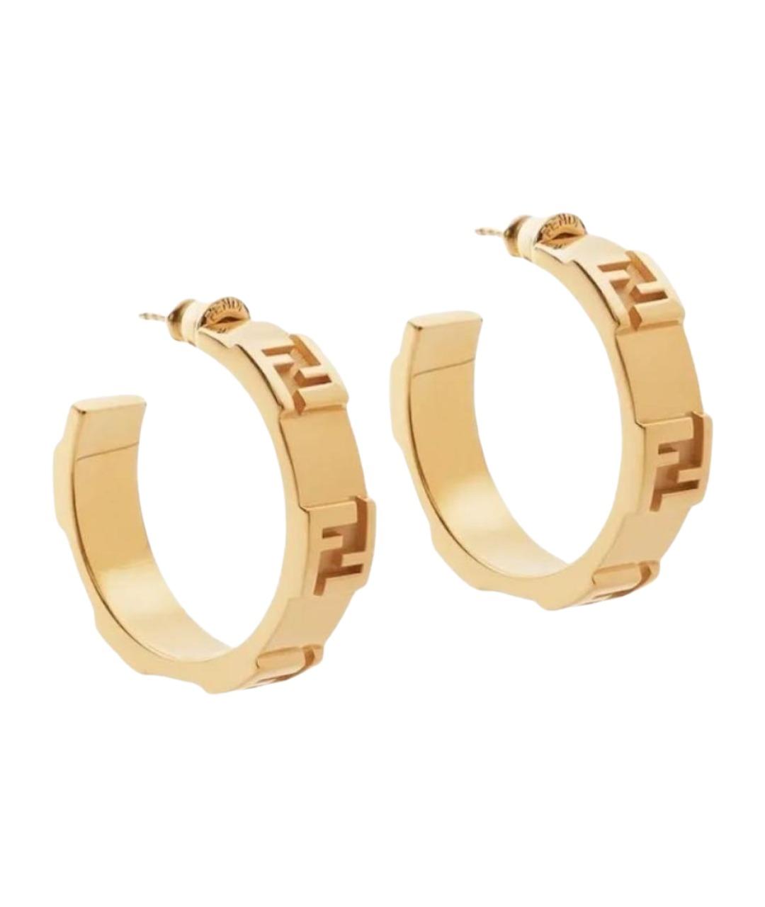FENDI Золотые латунные серьги, фото 1