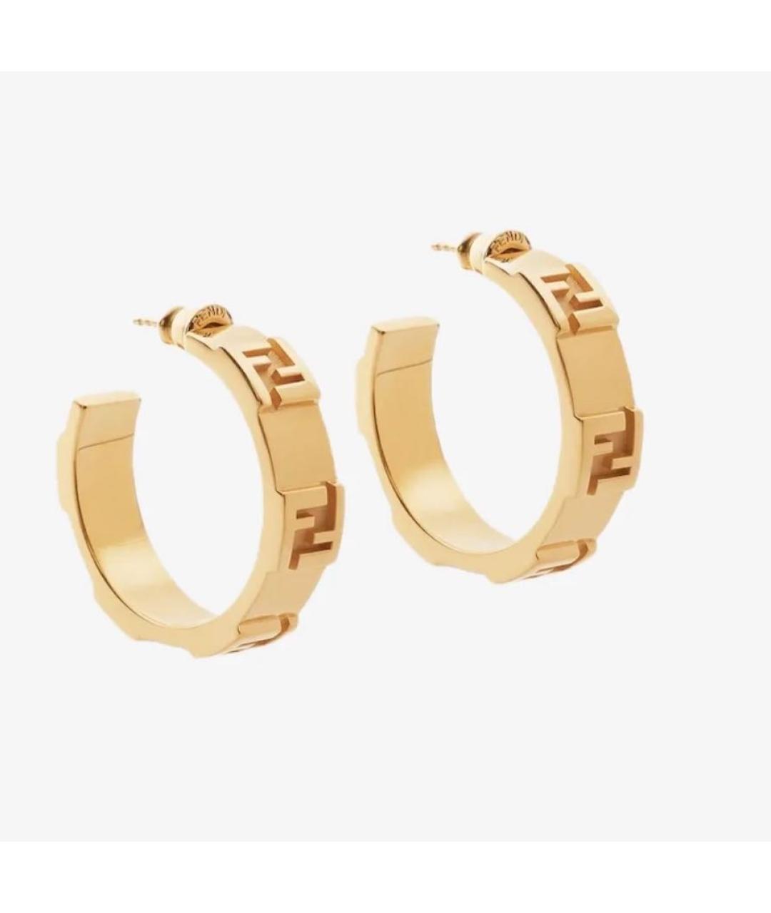 FENDI Золотые латунные серьги, фото 4