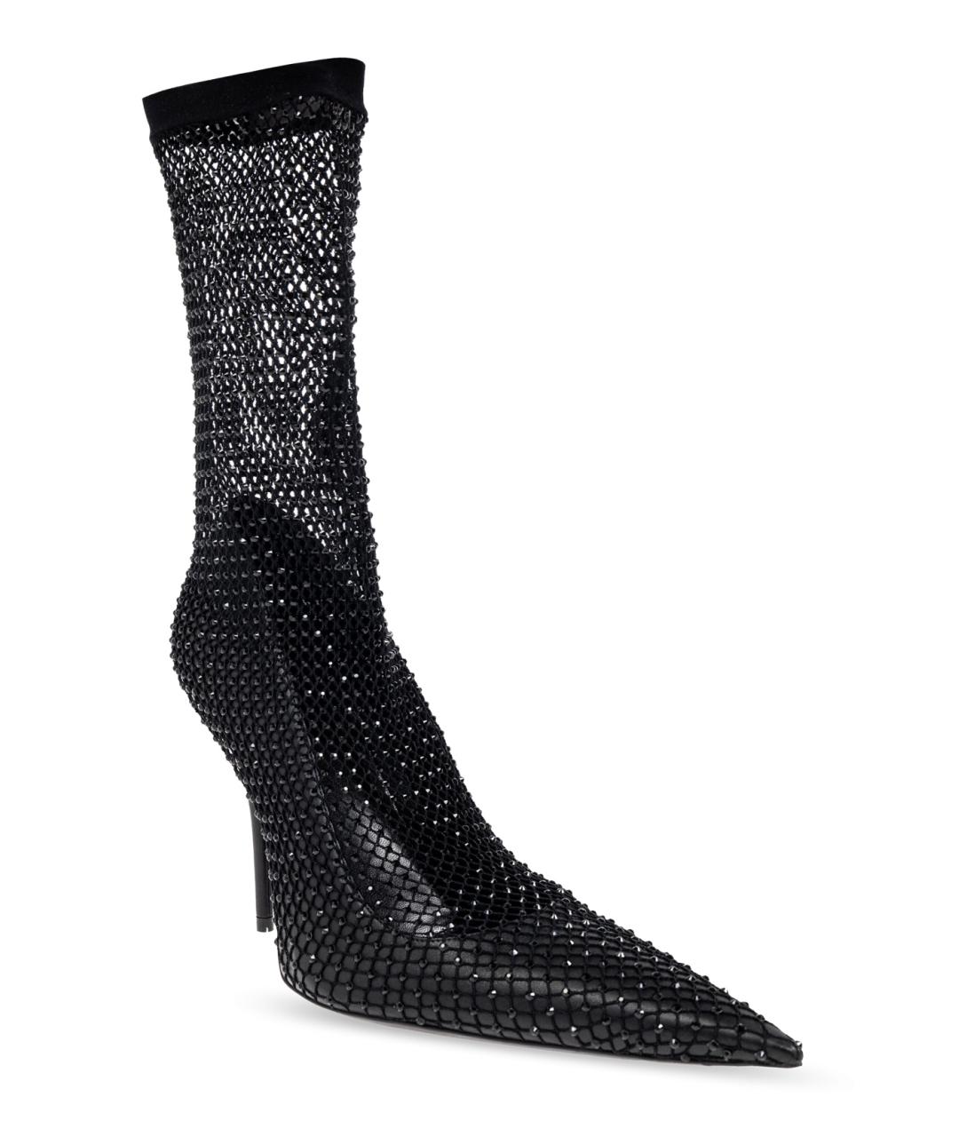 BALENCIAGA Черные кожаные ботильоны, фото 4