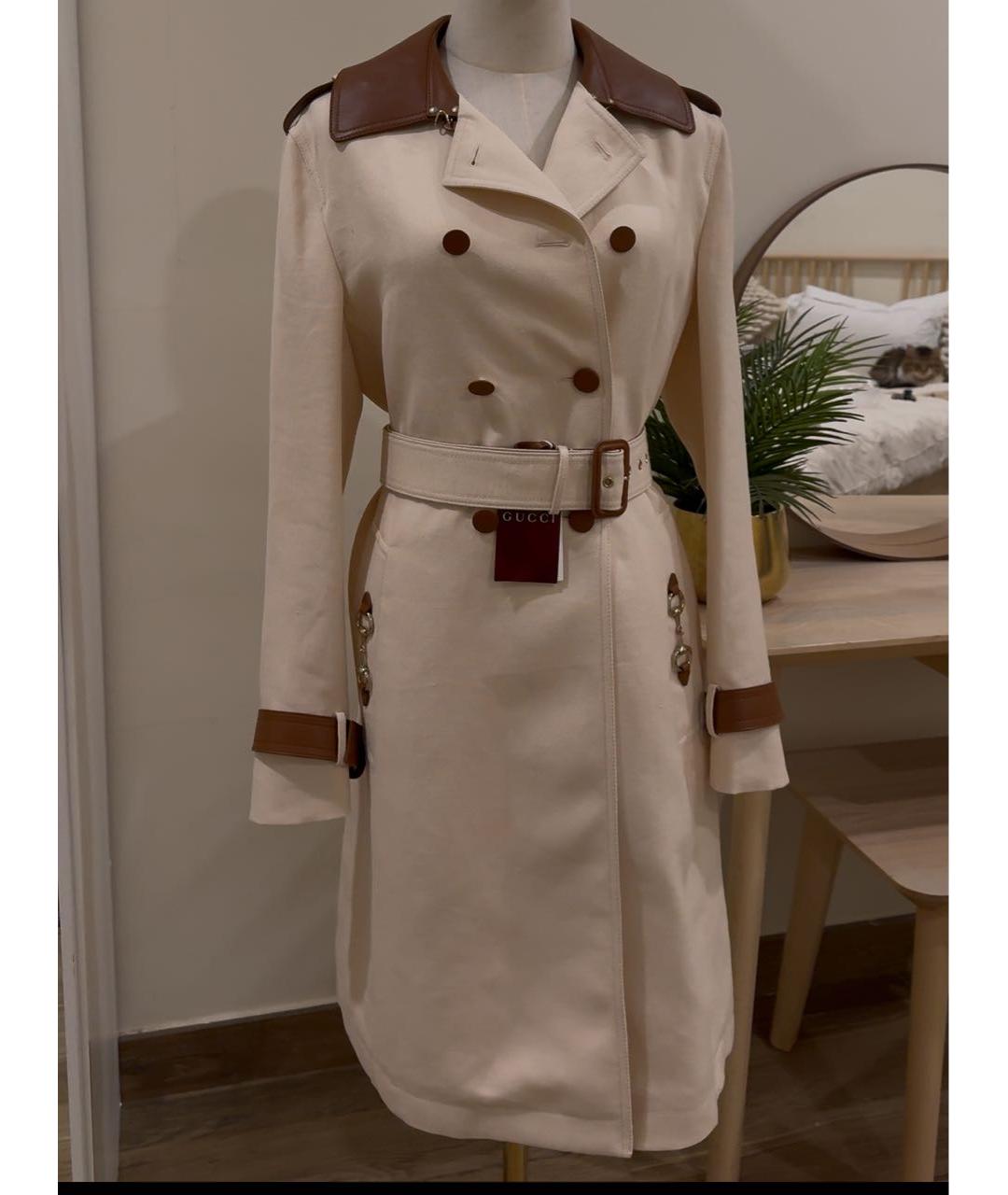 GUCCI Бежевый льняной тренч/плащ, фото 2