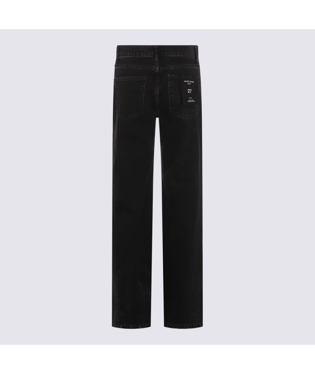 ANINE BING Черные хлопковые прямые джинсы, фото 2