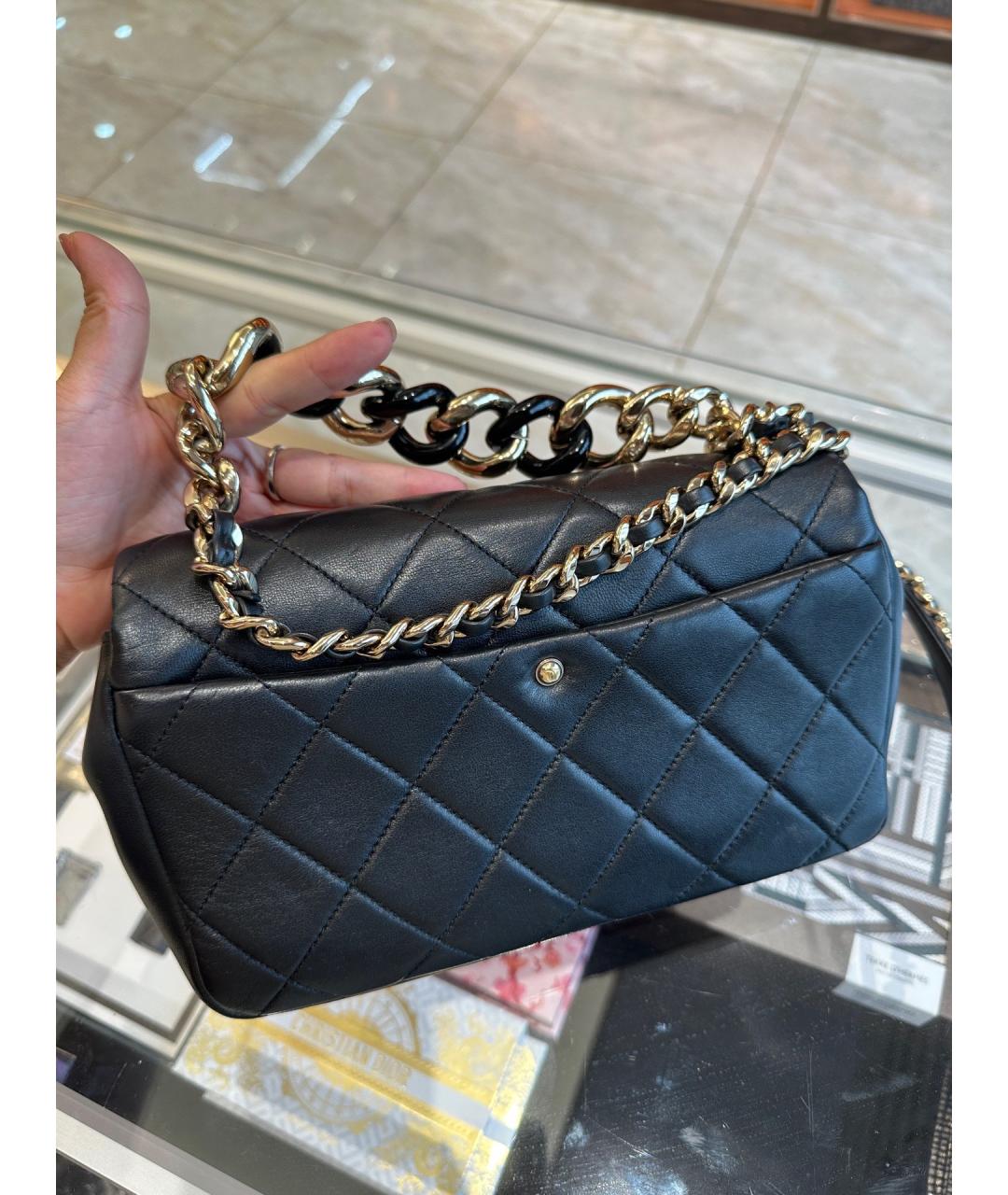 CHANEL Черная кожаная сумка через плечо, фото 4