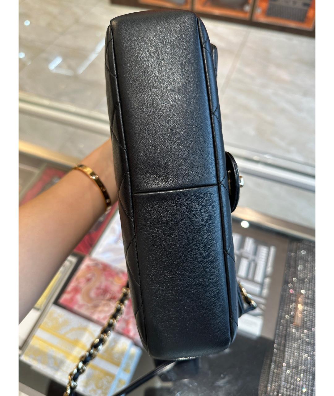 CHANEL Черная кожаная сумка через плечо, фото 8