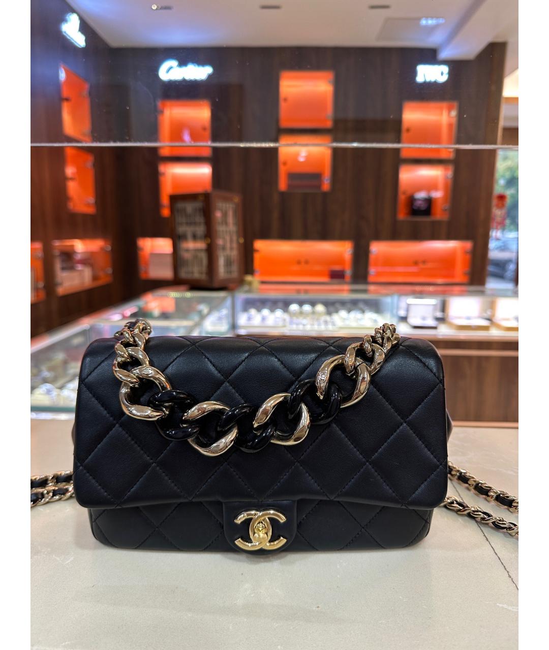 CHANEL Черная кожаная сумка через плечо, фото 10