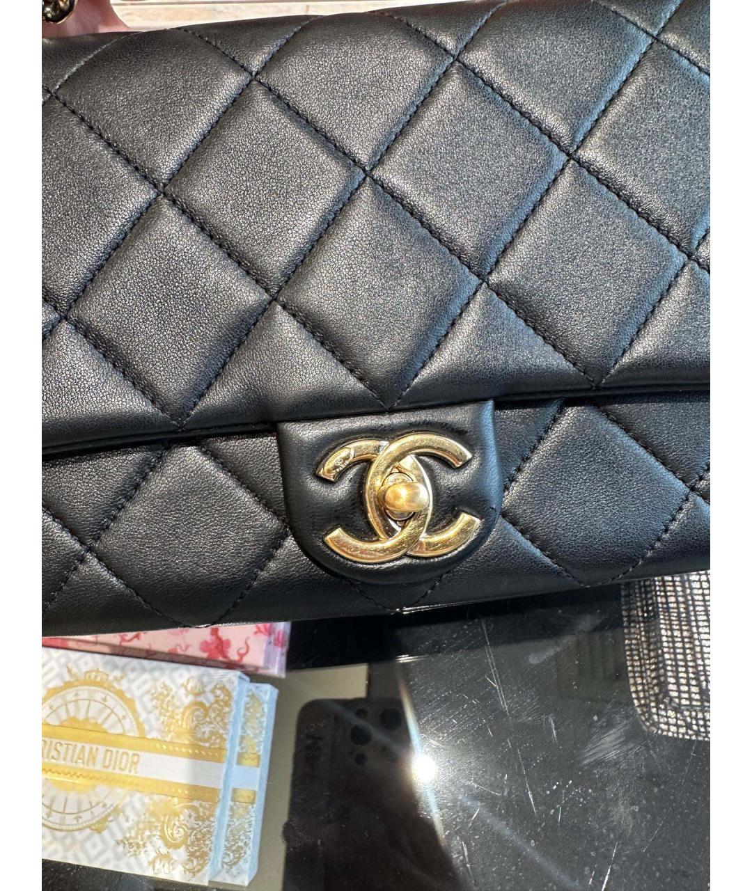 CHANEL Черная кожаная сумка через плечо, фото 3