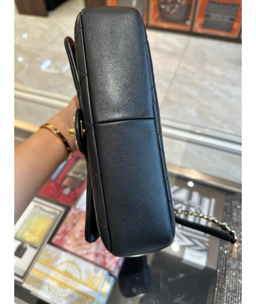 CHANEL Черная кожаная сумка через плечо, фото 6