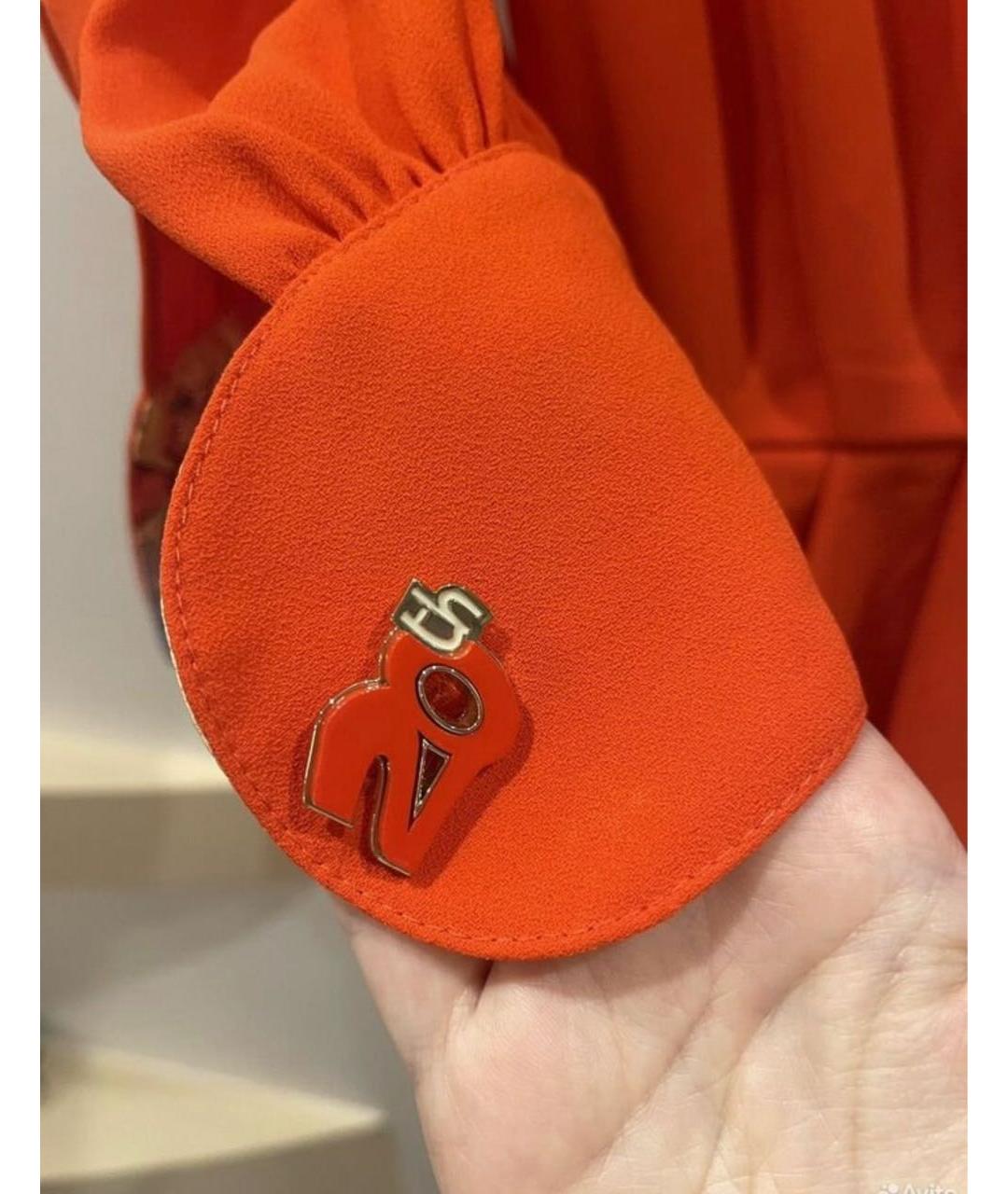 ELISABETTA FRANCHI Коралловое полиэстеровое коктейльное платье, фото 5