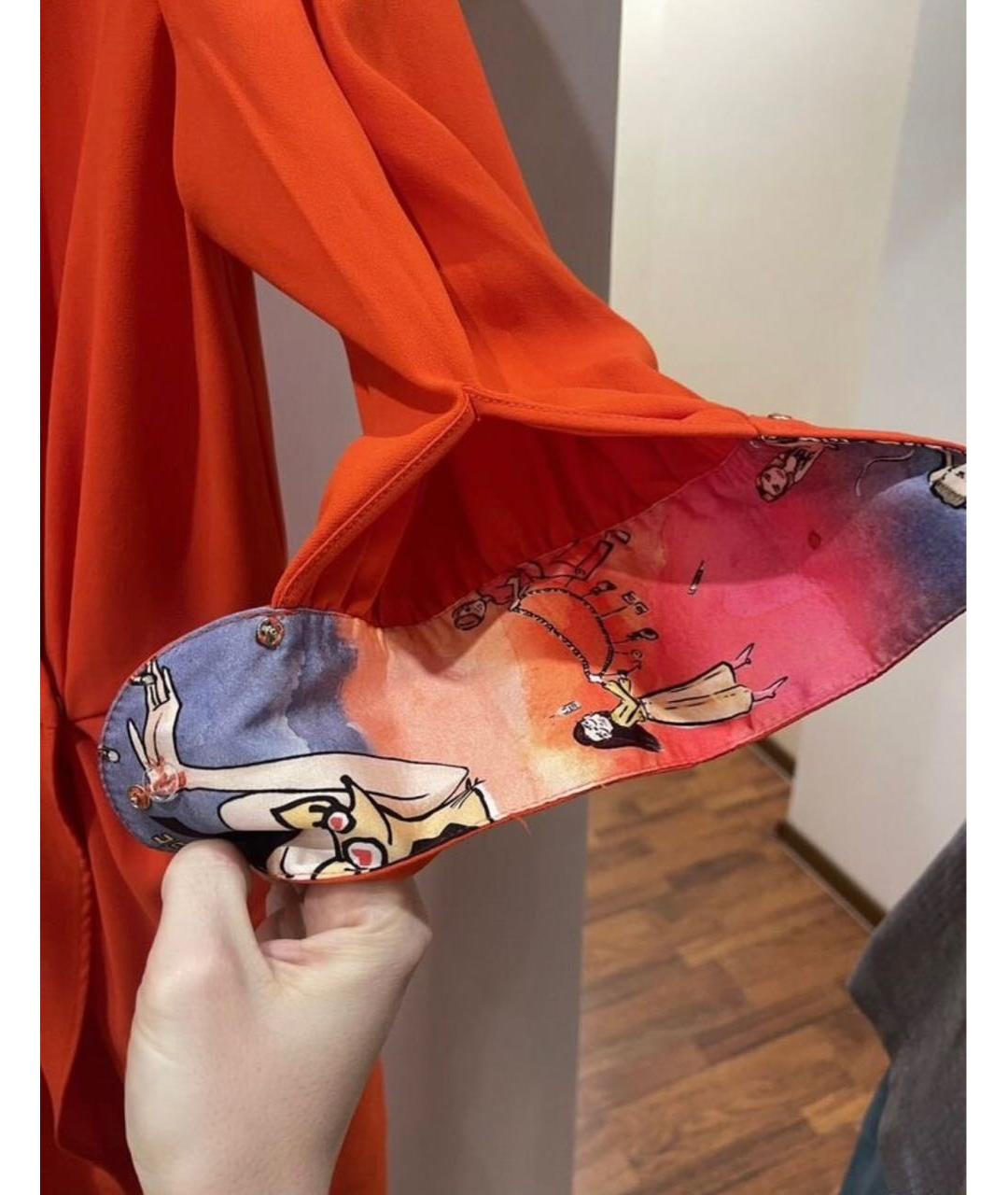 ELISABETTA FRANCHI Коралловое полиэстеровое коктейльное платье, фото 4