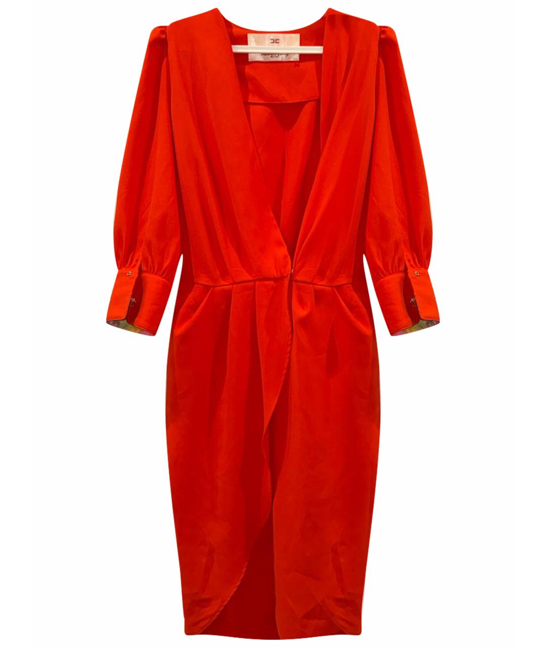 ELISABETTA FRANCHI Коралловое полиэстеровое коктейльное платье, фото 1