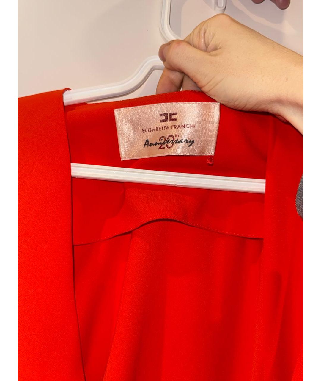 ELISABETTA FRANCHI Коралловое полиэстеровое коктейльное платье, фото 3