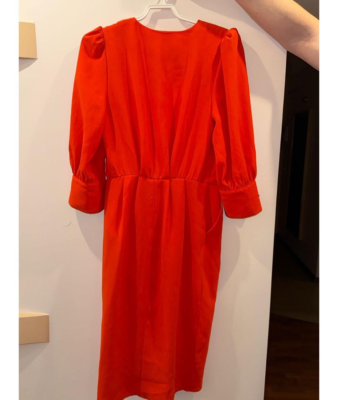 ELISABETTA FRANCHI Коралловое полиэстеровое коктейльное платье, фото 2