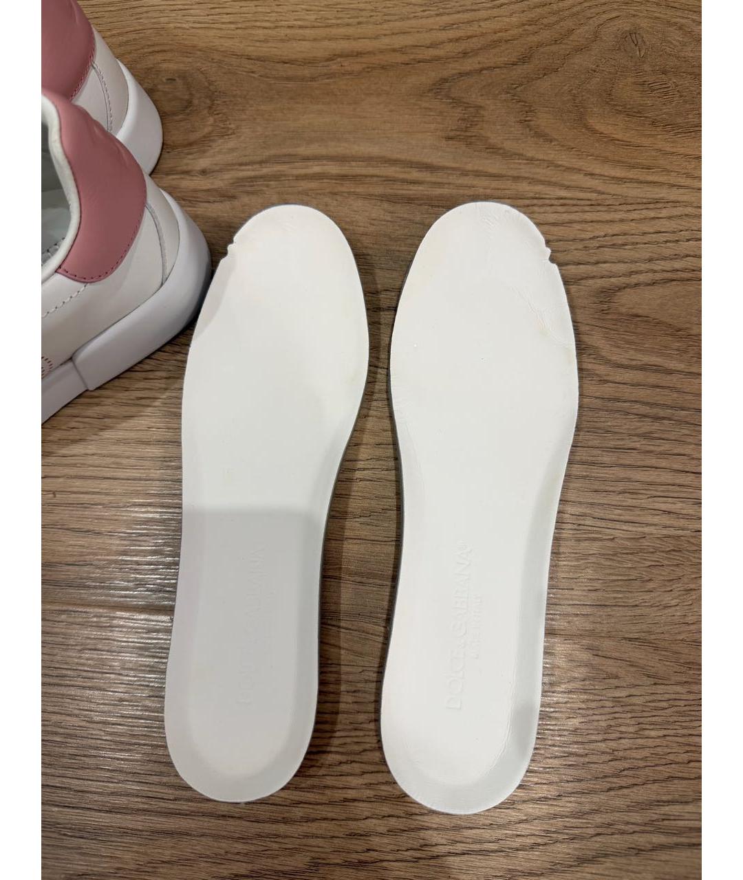 DOLCE&GABBANA Белые кожаные кроссовки, фото 3