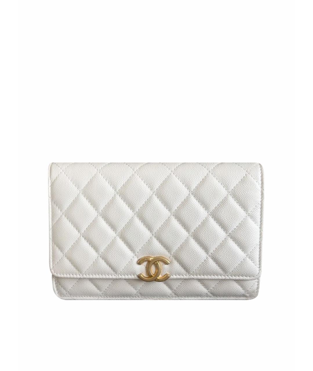 CHANEL Белая кожаная сумка через плечо, фото 1