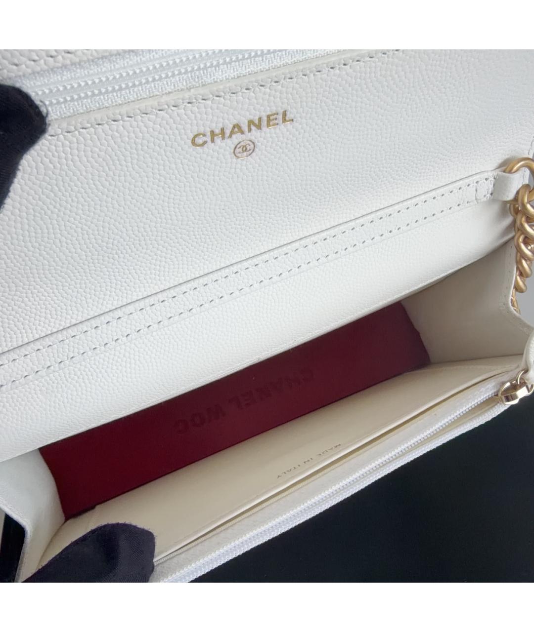 CHANEL Белая кожаная сумка через плечо, фото 8