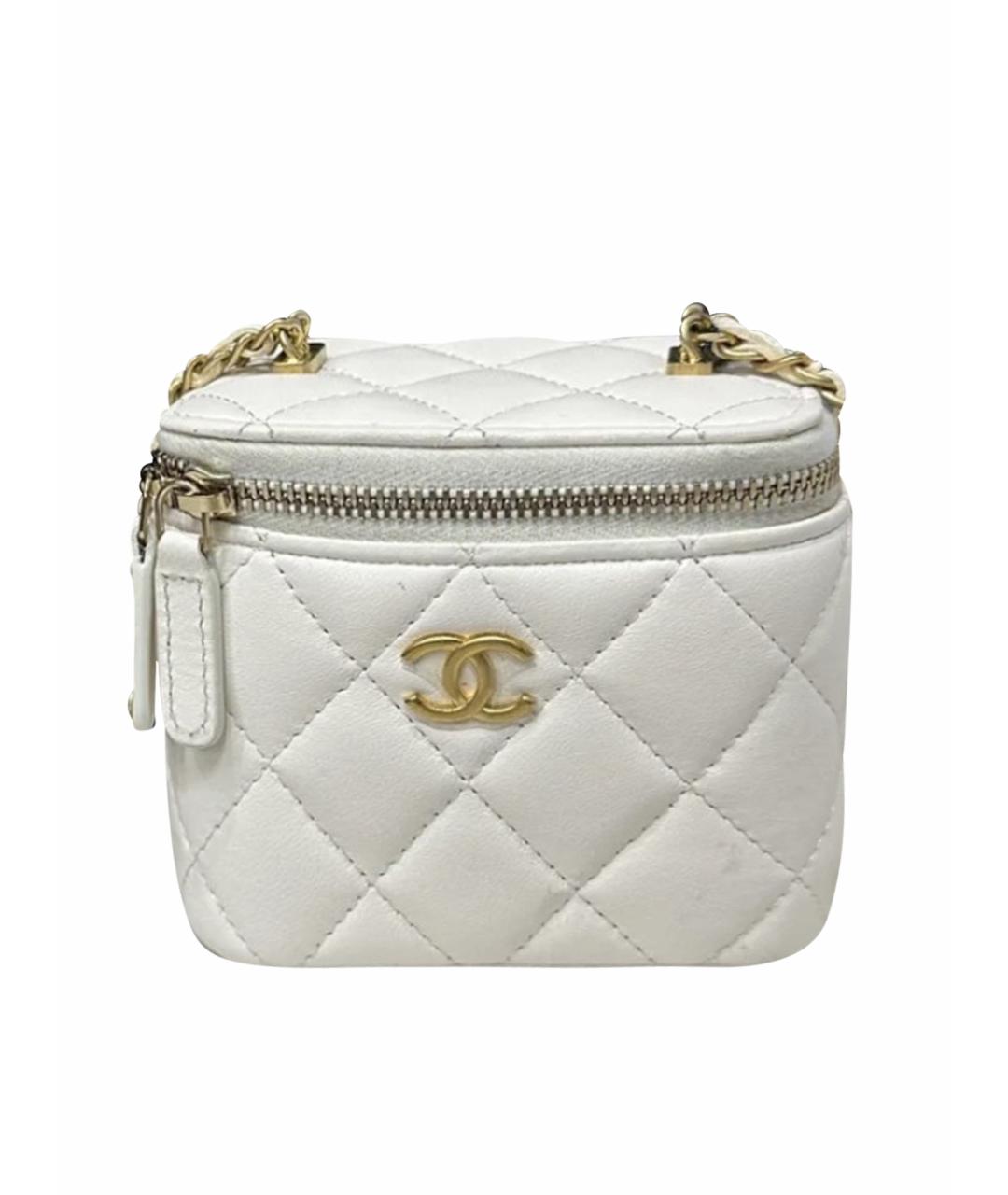 CHANEL Белая кожаная сумка через плечо, фото 1