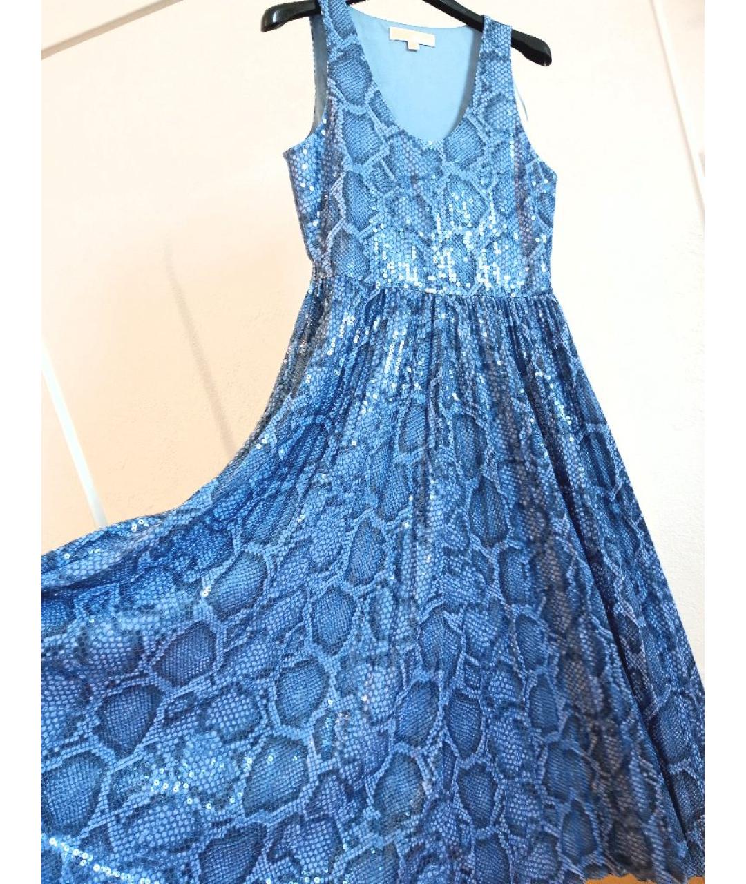 MICHAEL MICHAEL KORS Голубое полиэстеровое коктейльное платье, фото 4