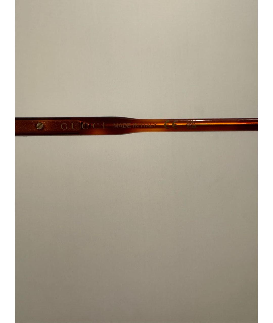 GUCCI Золотые металлические солнцезащитные очки, фото 6