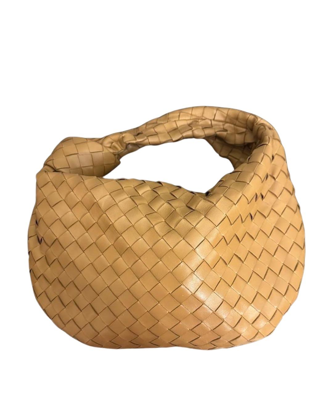 BOTTEGA VENETA Горчичная кожаная сумка с короткими ручками, фото 1