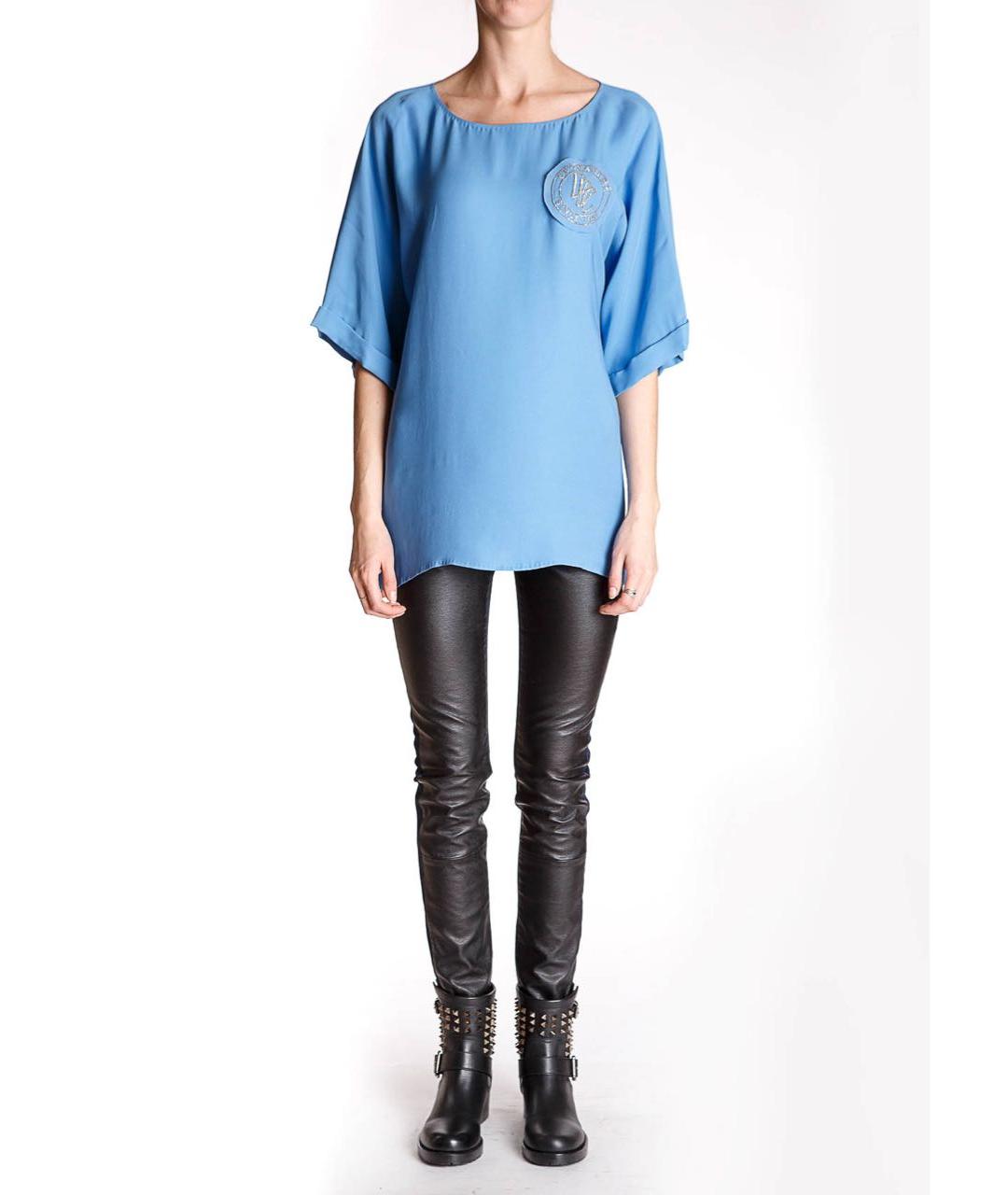 DSQUARED2 Синяя шелковая блузы, фото 2