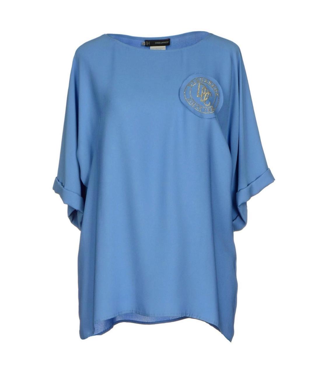 DSQUARED2 Синяя шелковая блузы, фото 1