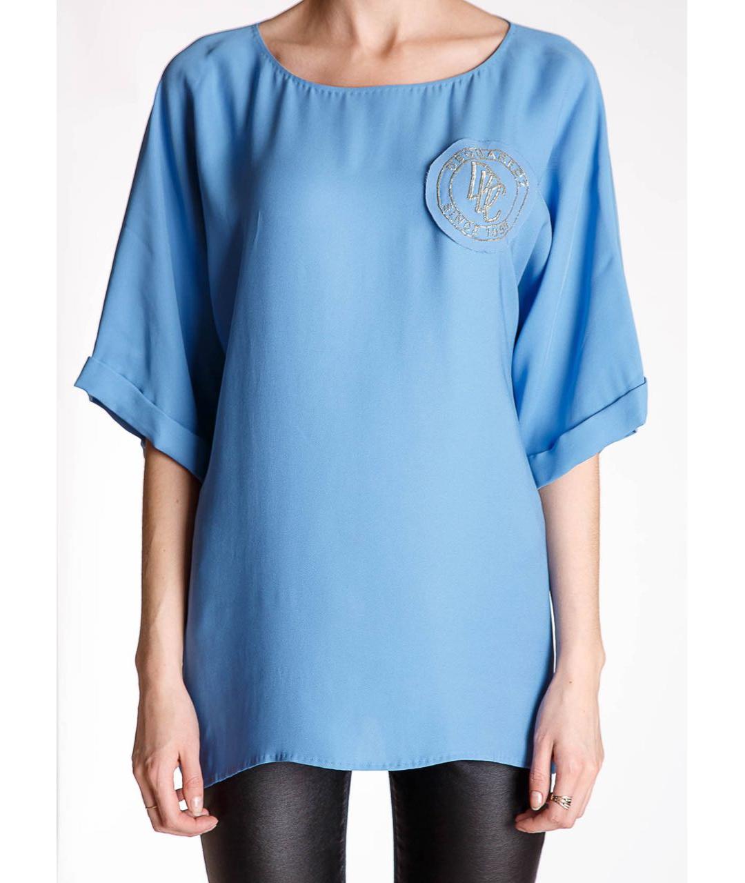 DSQUARED2 Синяя шелковая блузы, фото 3