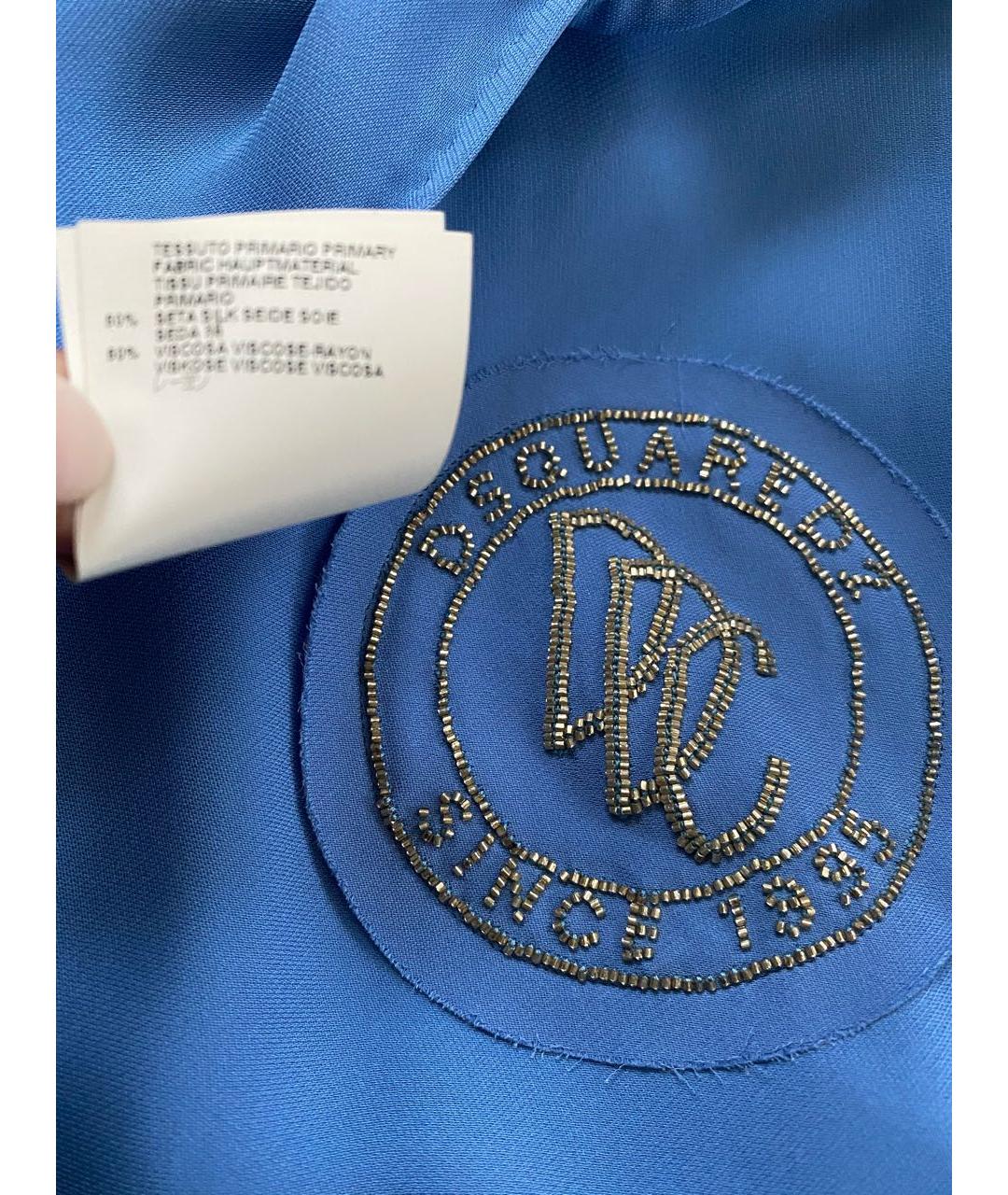 DSQUARED2 Синяя шелковая блузы, фото 8