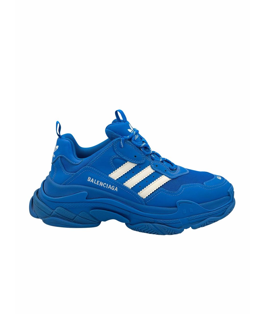 BALENCIAGA Синие текстильные низкие кроссовки / кеды, фото 1